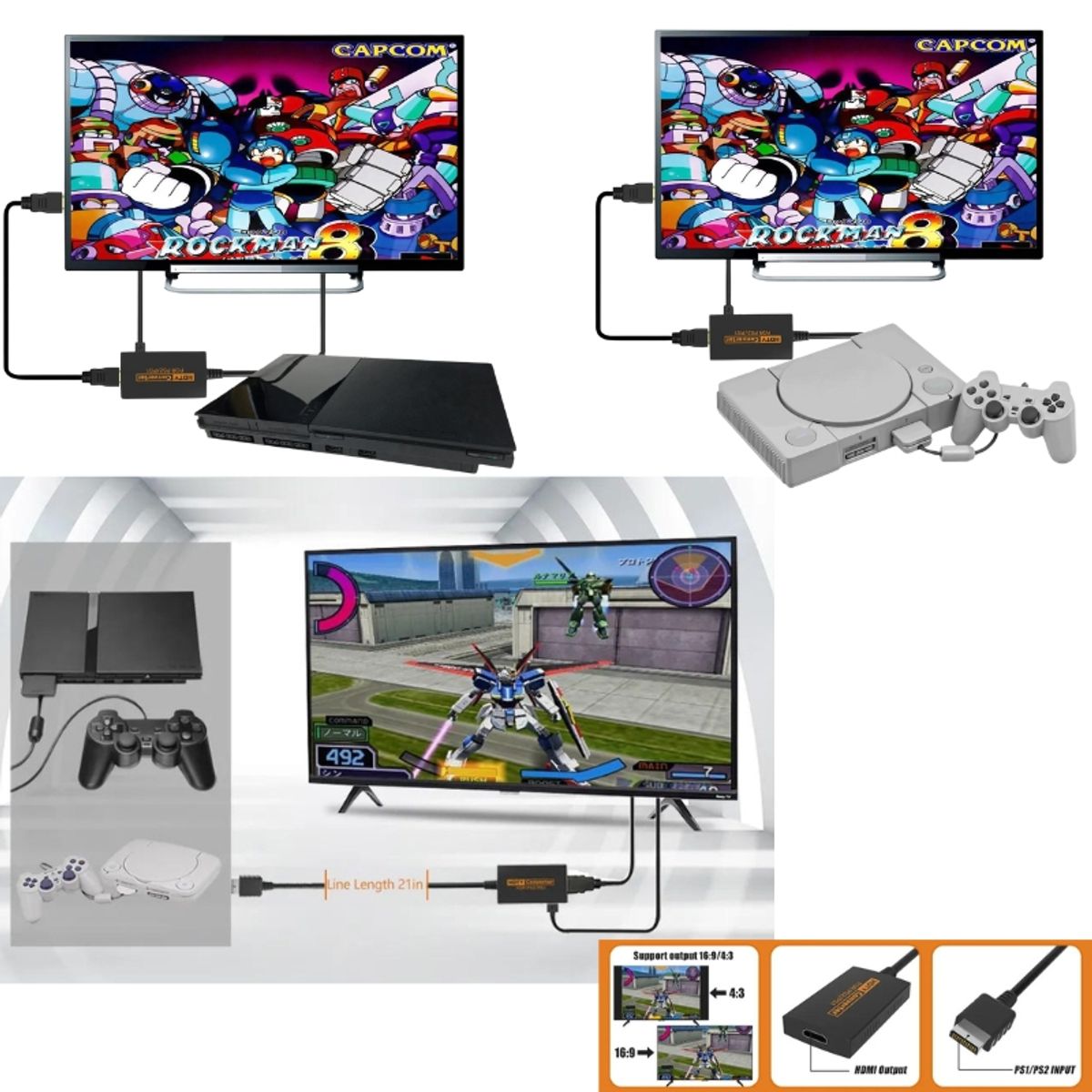 GENERICO - Adaptador HDMI para Play Station 1 y PS2