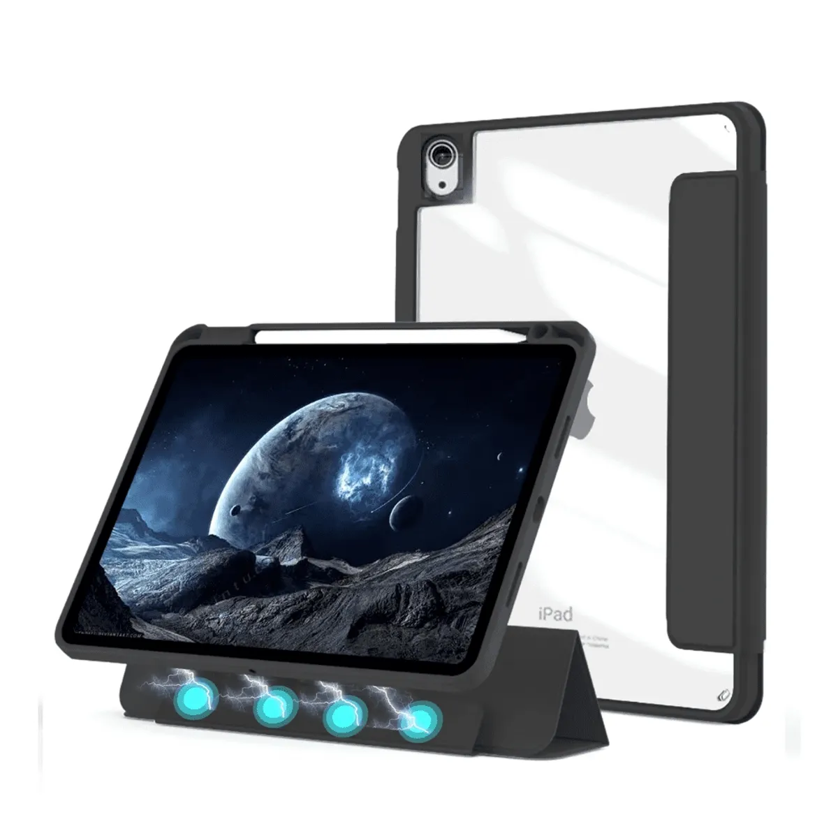 GENERICO - Funda Para iPad 10 Décima 10.9 Cubierta Removible Magnética Negro