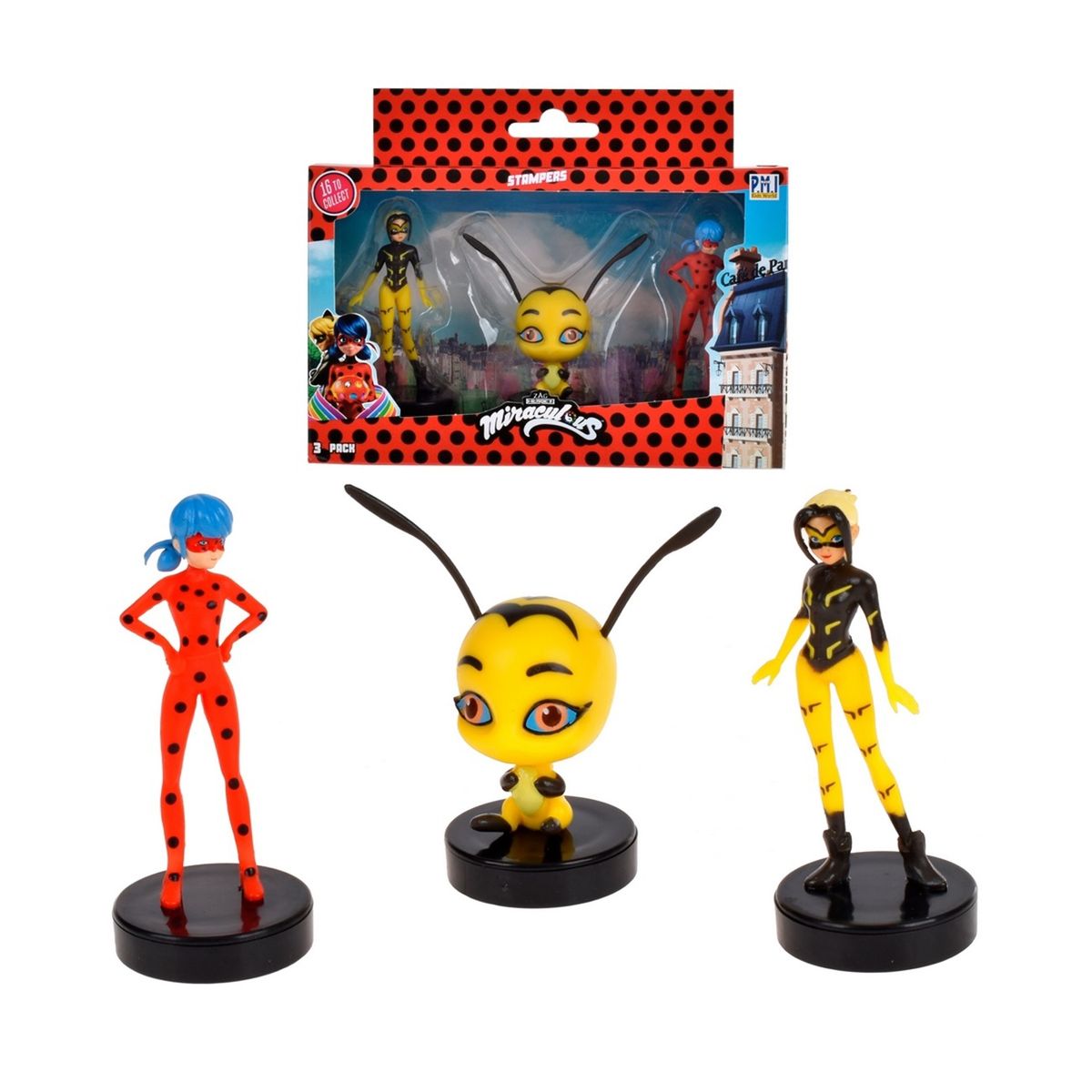 MIRACULOUS - Miraculous Set de 3 figuras Timbre Modelo Amarillo