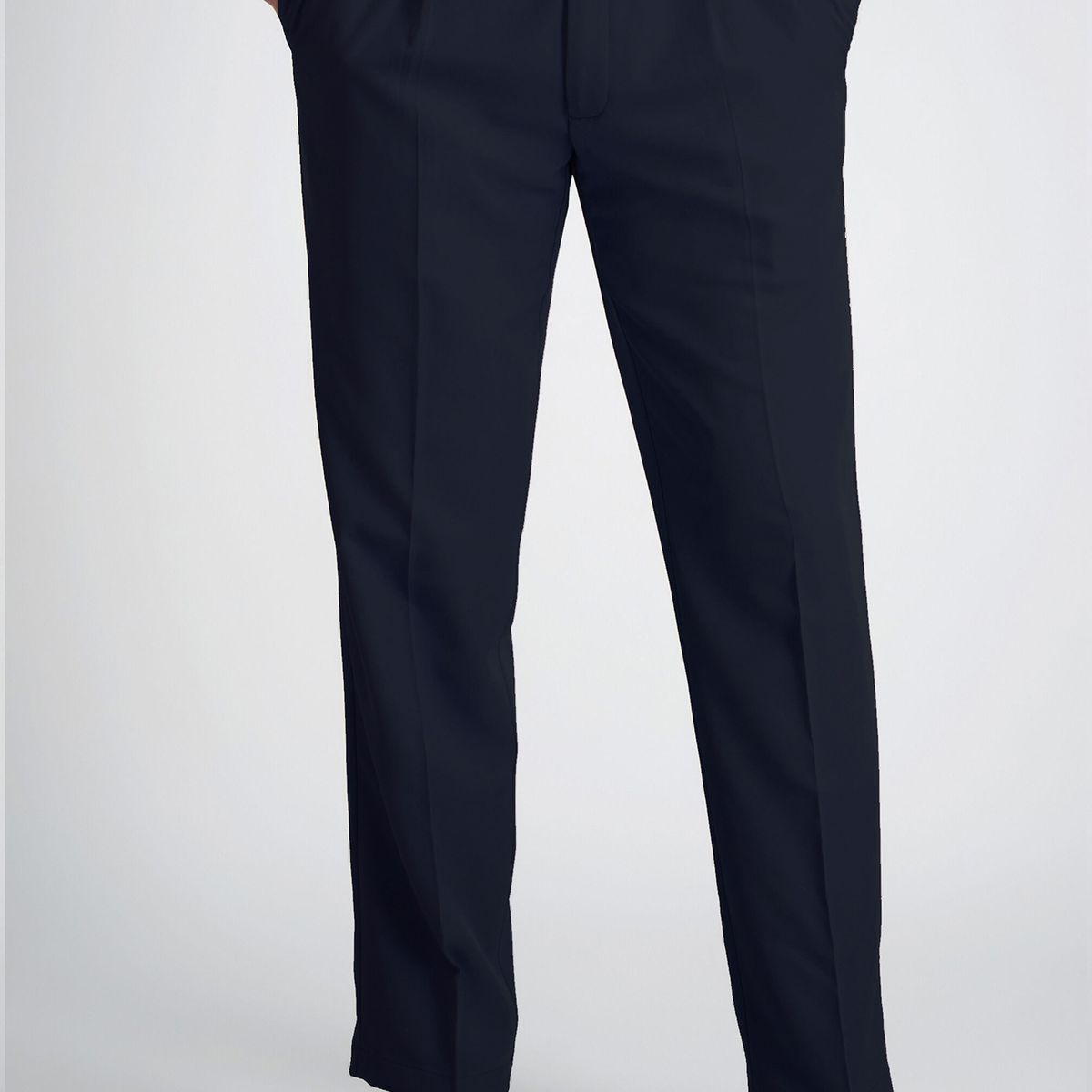 90 GRADOS - Pantalón de Gabardina Pinzado Azul Marino 48