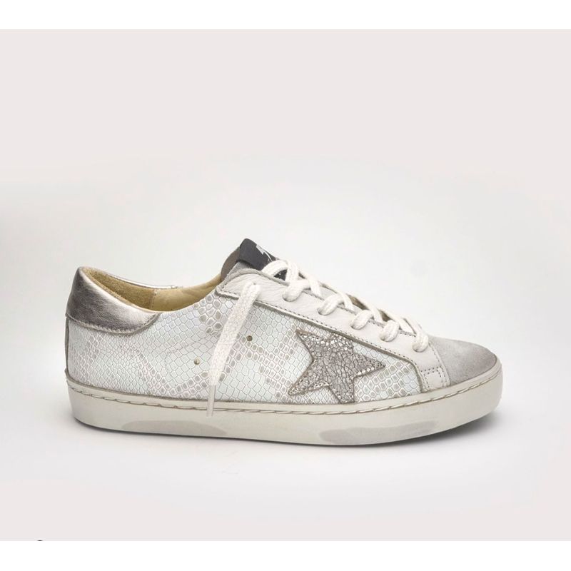 ALMABAR - Zapatilla urbana Rossati serpent con plateado