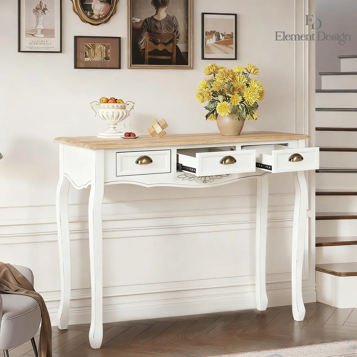 ELEMENT DESIGN - Arrimo vintage con 3 cajones 110×40×78CM