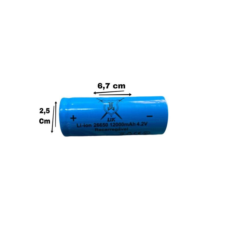 GENERICO - Pila Recargable Batería Li-ion 26650 12000 Mah 4.2v