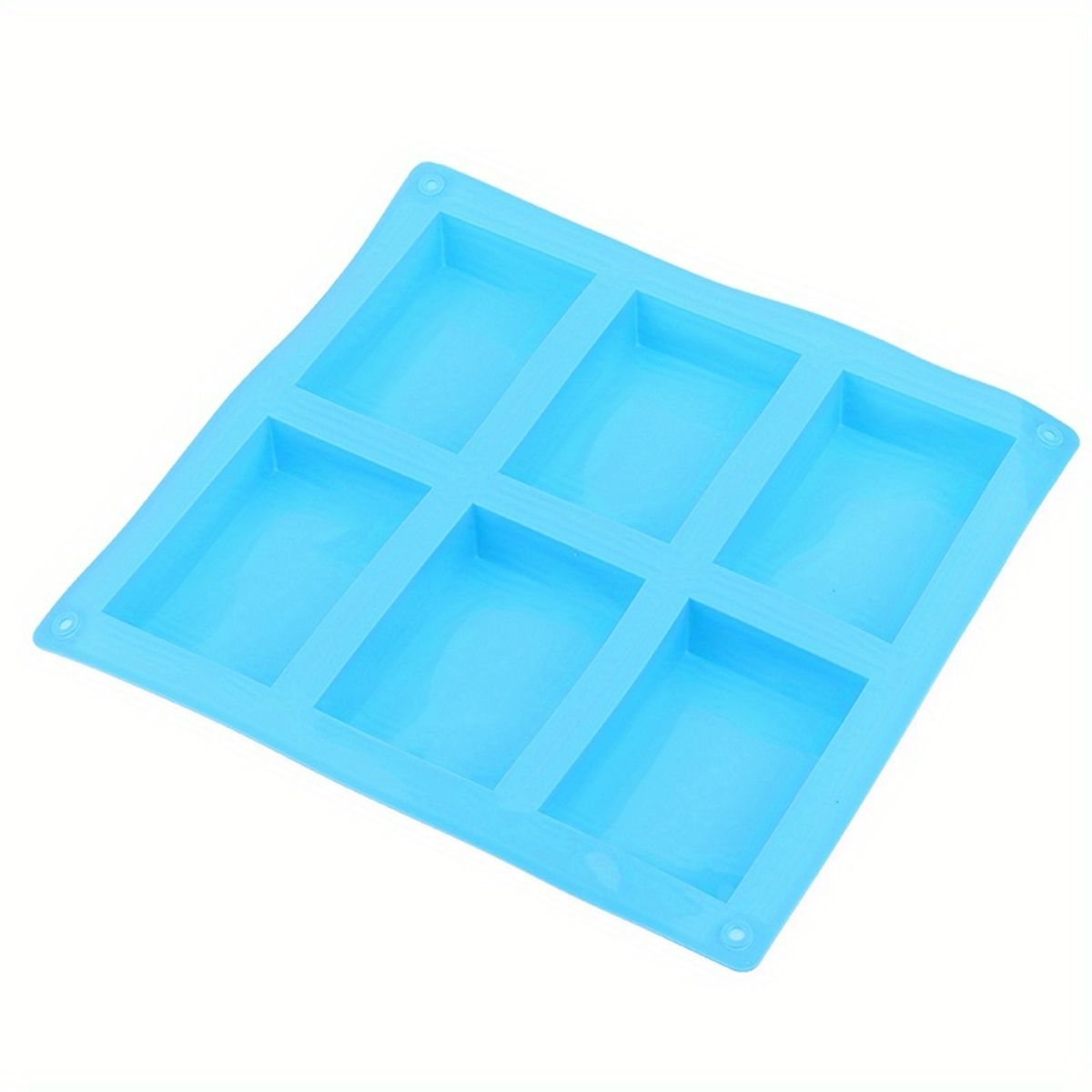 GENERICO - Molde De Silicona Para Jabon Rectangular 6 Divisiones Color Azul