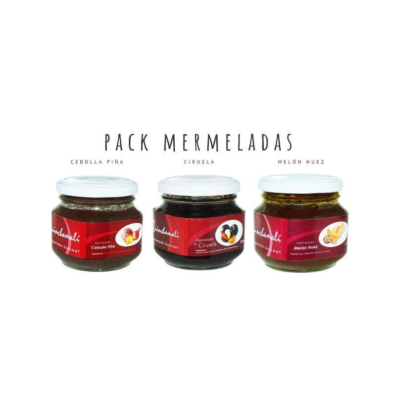 QUINCHAMALI MERMELADA GOURMET - Pack Cebolla piña Ciruela Melón nuez
