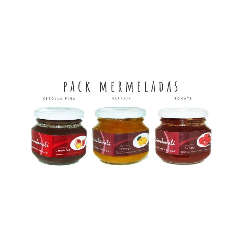QUINCHAMALI MERMELADA GOURMET - Pack Cebolla piña Naranja Tomate