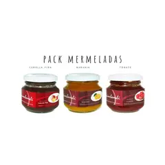 QUINCHAMALI MERMELADA GOURMET - Pack Cebolla piña Naranja Tomate