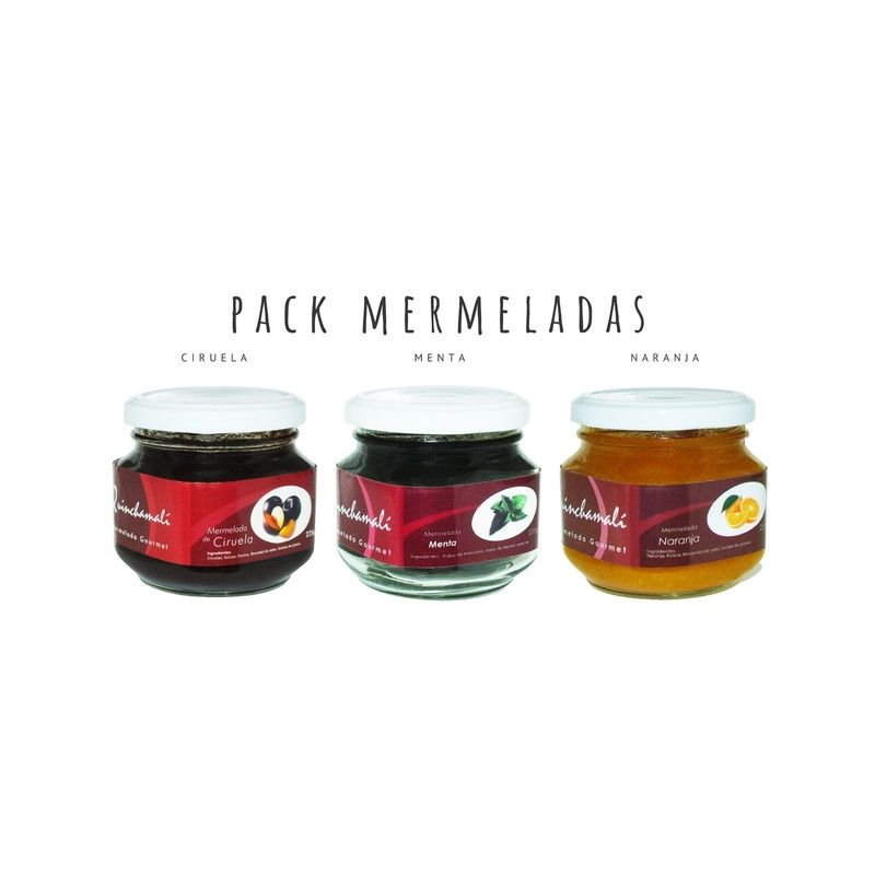 QUINCHAMALI MERMELADA GOURMET - Pack Ciruela Menta Naranja