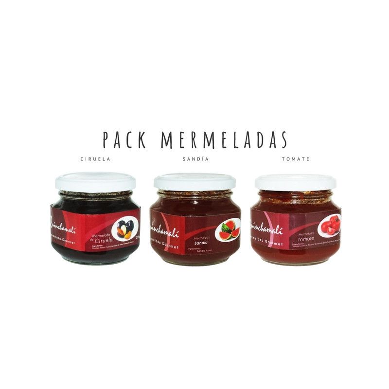 QUINCHAMALI MERMELADA GOURMET - Pack Ciruela Sandía Tomate