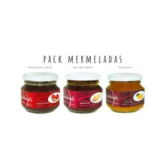 QUINCHAMALI MERMELADA GOURMET - Pack Manzana nuez Melón nuez Naranja