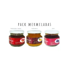 QUINCHAMALI MERMELADA GOURMET - Pack Manzana nuez Naranja Uva