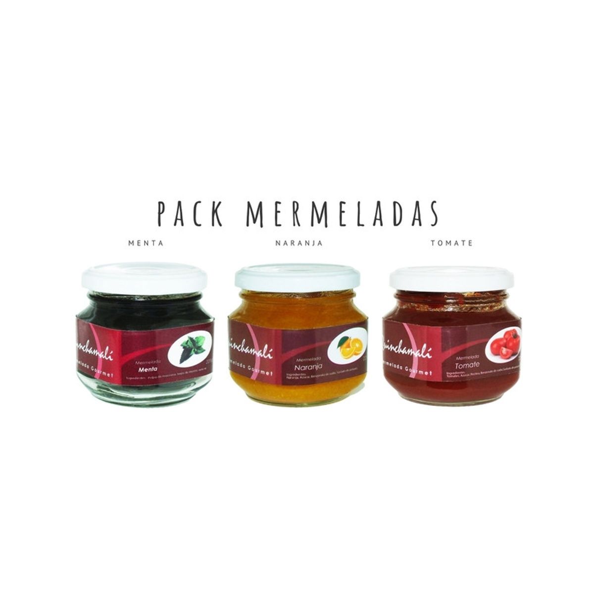QUINCHAMALI MERMELADA GOURMET - Pack Menta Naranja Tomate