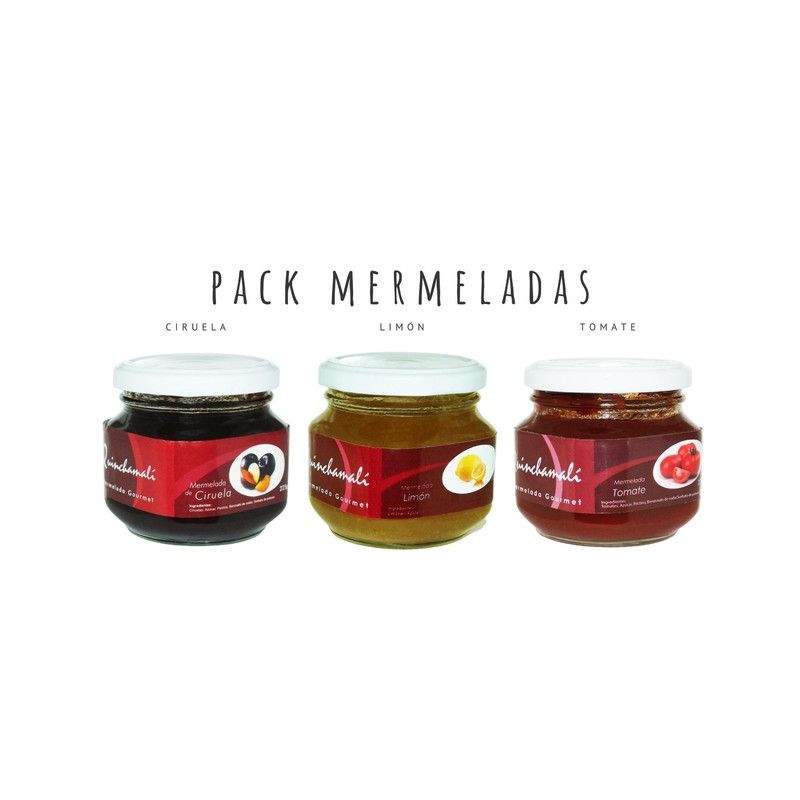 QUINCHAMALI MERMELADA GOURMET - Pack Ciruela Limón Tomate