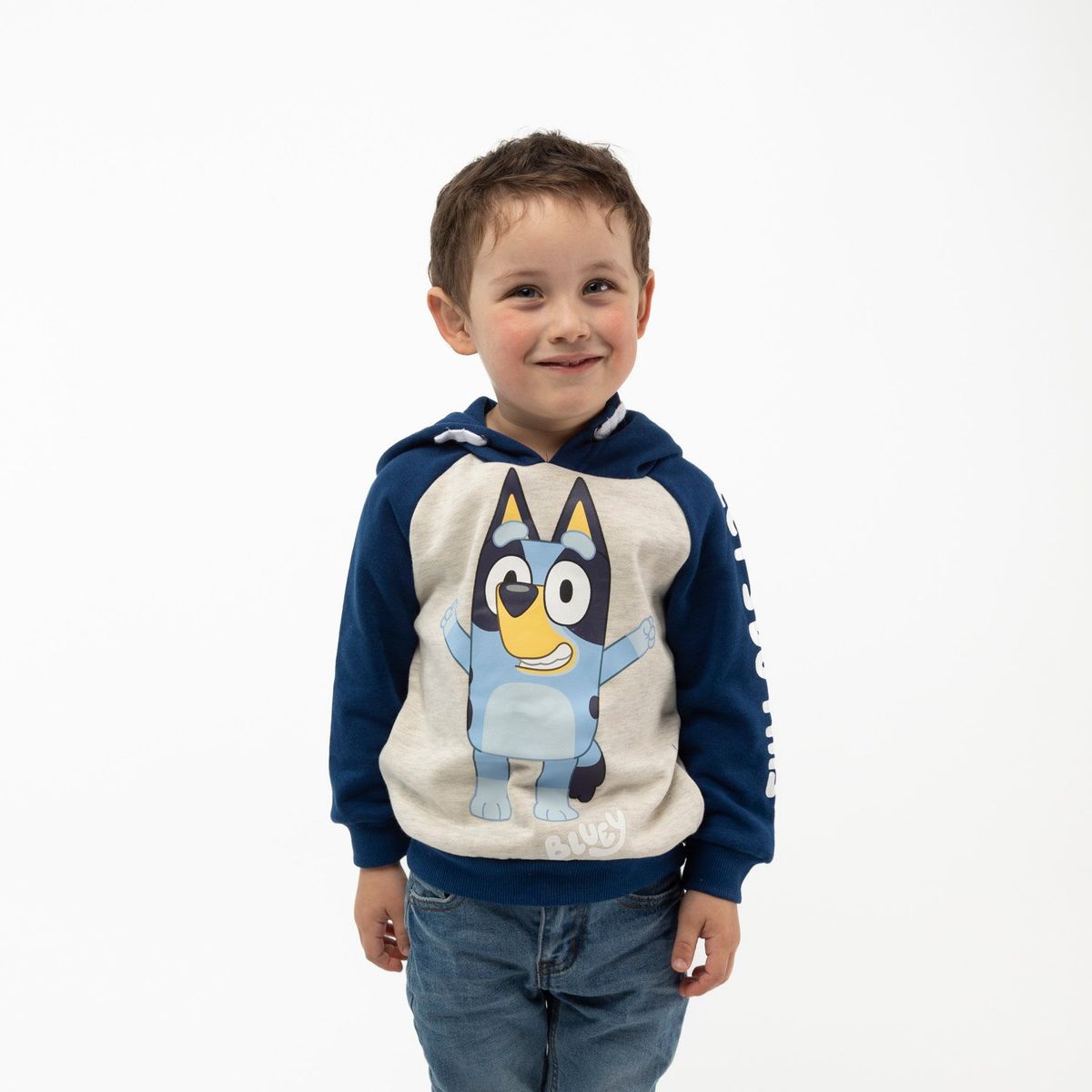 BLUEY - Poleron Gorro Niño Lets Do This Gris Bluey