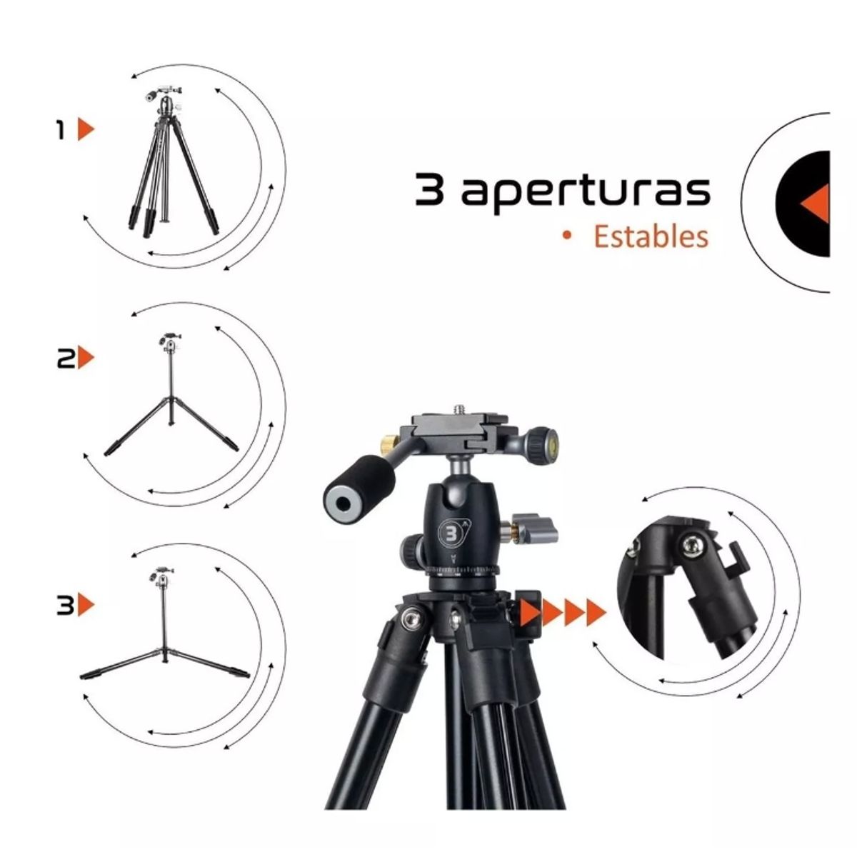 GENERICO - Tripode Camara Celular Video Tr3pod 170 + Adaptador Celular