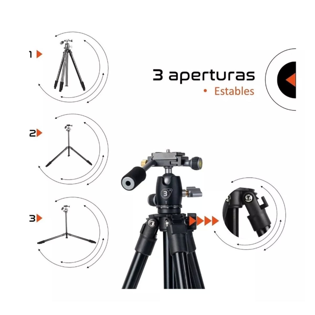 GENERICO - Tripode Camara Celular Video Tr3pod 170 + Adaptador Celular