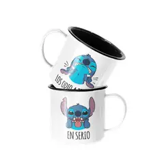 SM - Taza Enlozada Lechera Stitch Los Odio a Todos en Serio - Blanco