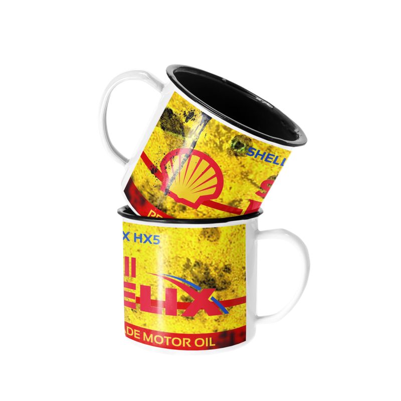 SM - Taza Enlozada Lechera Shell Helix Vintage - Blanco