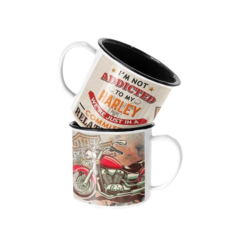 SM - Taza Enlozada Lechera Harley Davidson Vintage SM