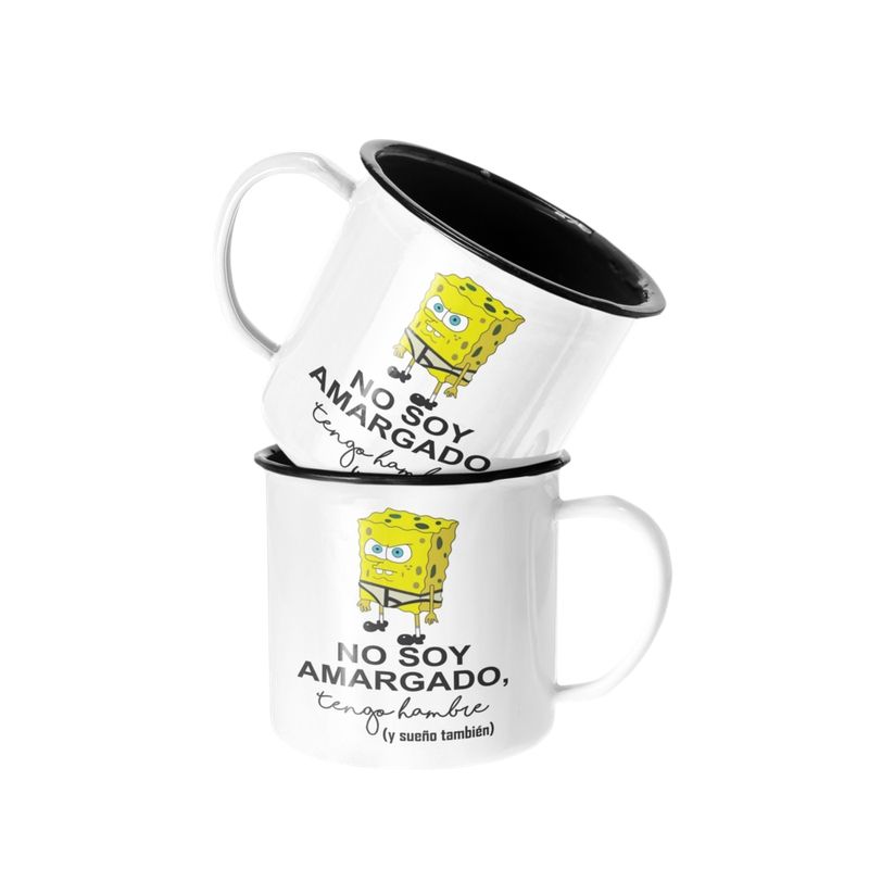 SM - Taza Enlozada Lechera Bob Esponja No Soy Amargado SM