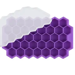 GENERICO - Bandeja Silicona Hexagonos De Hielo Molde Hielera Morado
