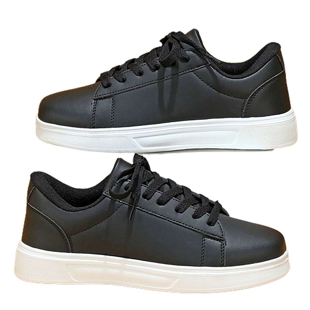 KEEJOIN - Zapatos blancos de estilo coreano con suelas suaves y cómodas-negro