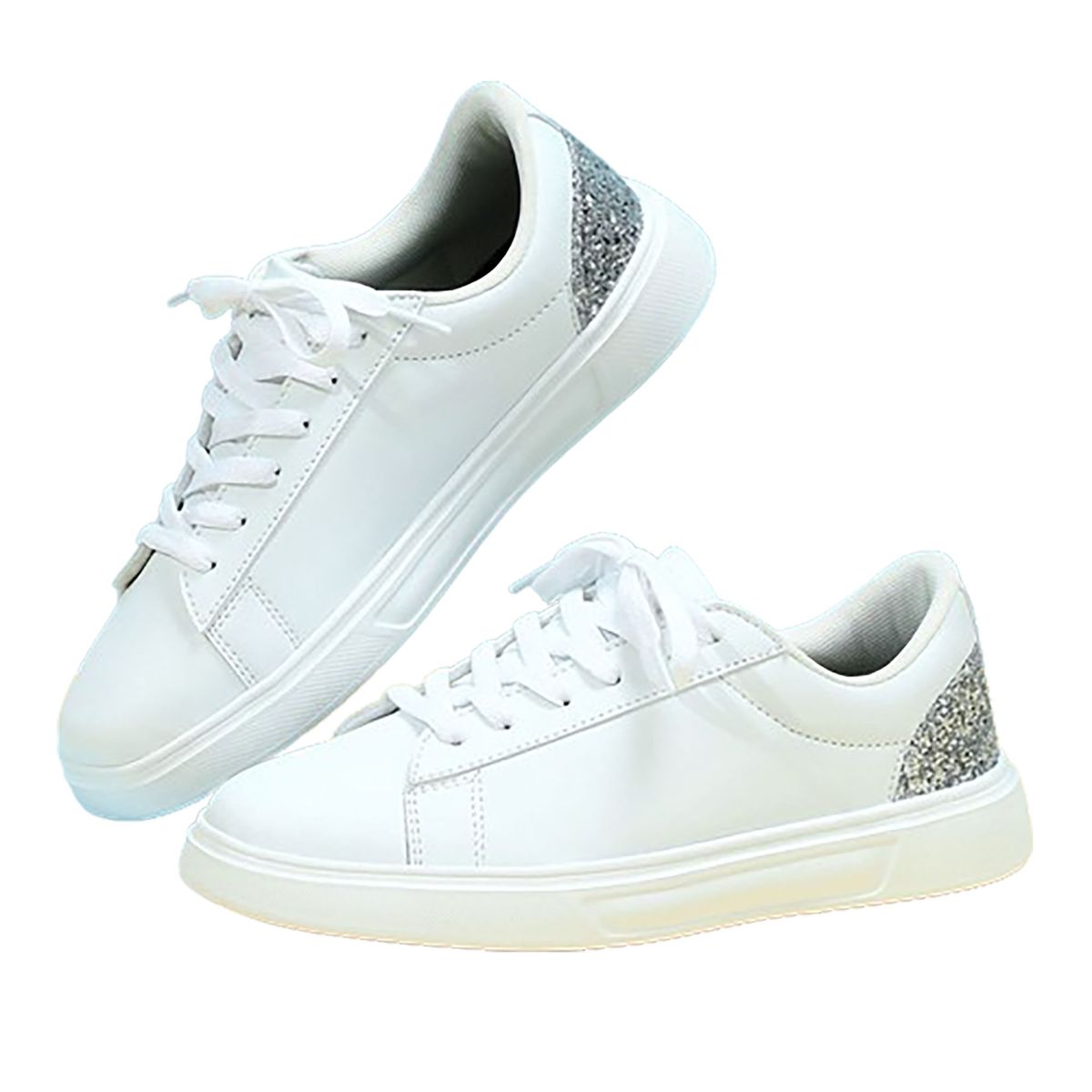 KEEJOIN - Zapatos blancos de estilo coreano con suelas suaves y cómodas-plata