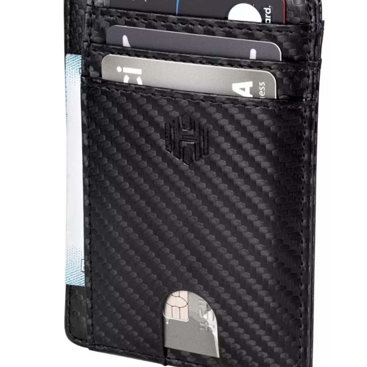 GENERICO - Billetera Hombre Ultra Delgada De Cuero Bloqueo Rfid Hardley