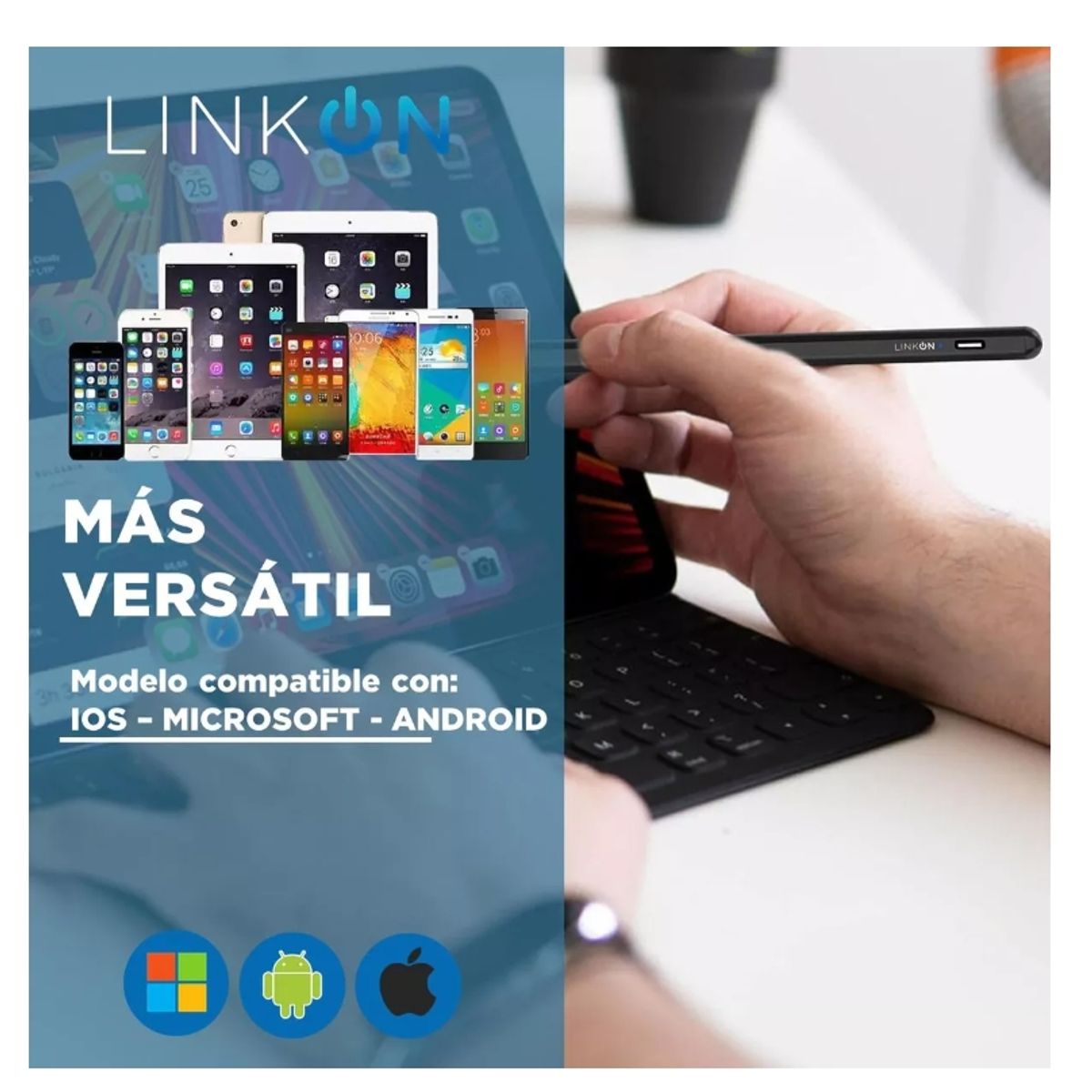 GENERICO - Lapiz Pencil Tactil Linkon Universal Para iPad Galaxy Tablet