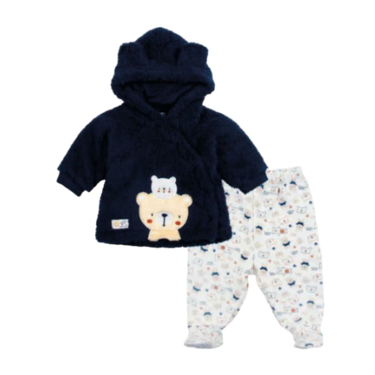 TEDMIMAK - Set Invierno 2 Piezas Polerón y Pantalón Niño Oso Azul Oscuro Tedmimak