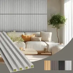 GENERICO - WPC Wall Panel 14 pcs Gris Ceniza