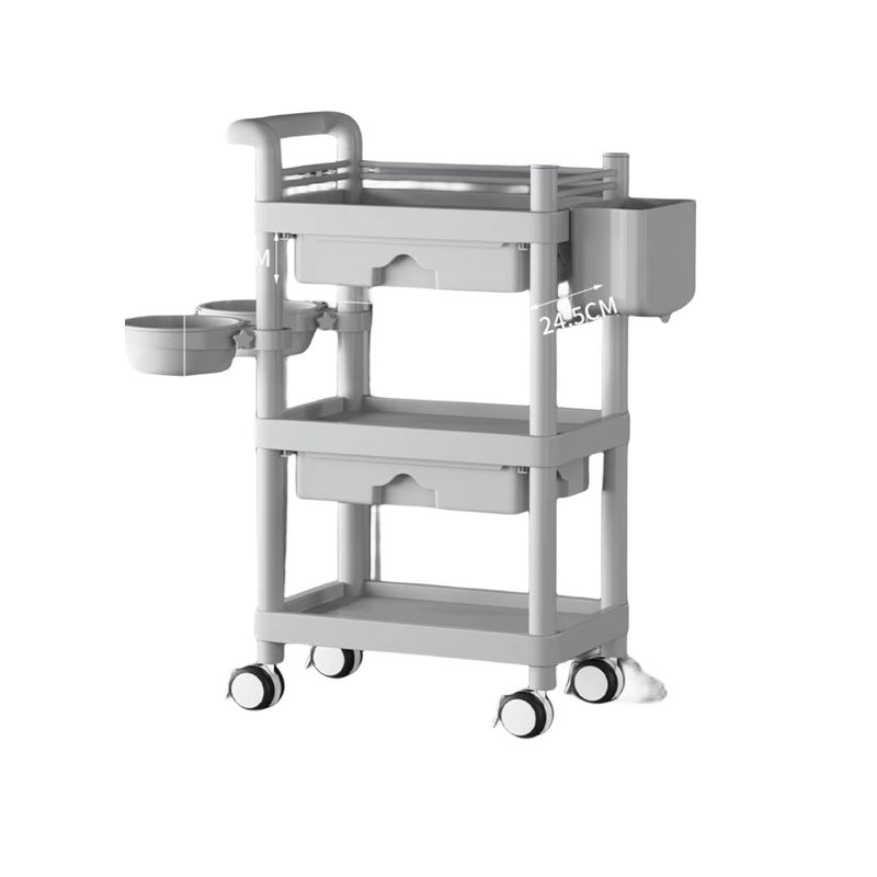 GENERICO - Carro Ayudante Plástico Para Peluquería  Barbería Gris