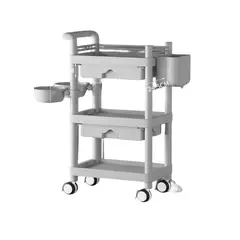 GENERICO - Carro Ayudante Plástico Para Peluquería Barbería Gris