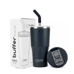 GENERICO - Mug Vaso Termo Para Agua Cafe 570ml Buffer Acero Inox +tapas