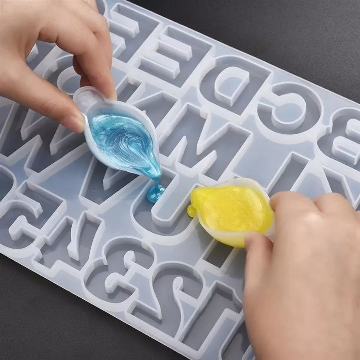 GENERICO - Molde De Silicona Letras Reposteria Moldes 36 Cavidades