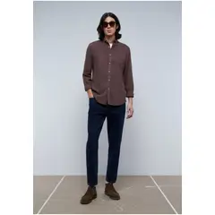 SCALPERS - Camisa Bolsillo Cuello Botones Burgundy