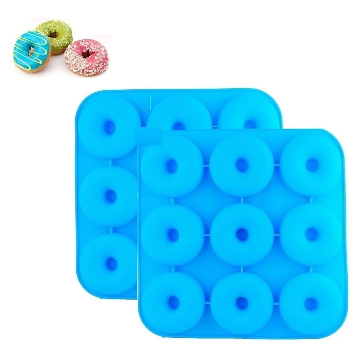 GENERICO - Moldes Silicona Donas Moldes De Silicona Donut Molde Dona Azul