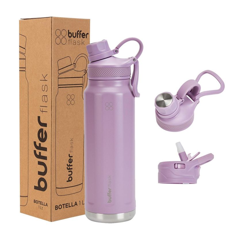 BUFFER FLASK - Termo Botella Agua Termica Acero Inox Buffer 1lt - Lila