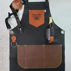 GENERICO - Pechera de Cuero Parrillero Austral con Grabado Laser