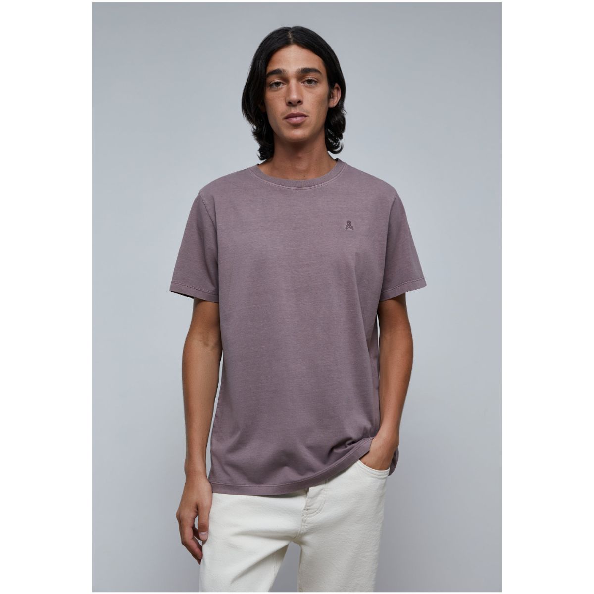 SCALPERS - Polera Básica Calavera Burgundy