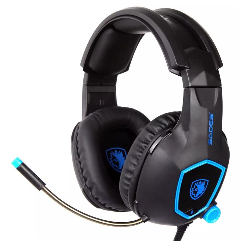 SADES - Audífono Gamer Sades SA-818 Multiplataforma Black and Blue