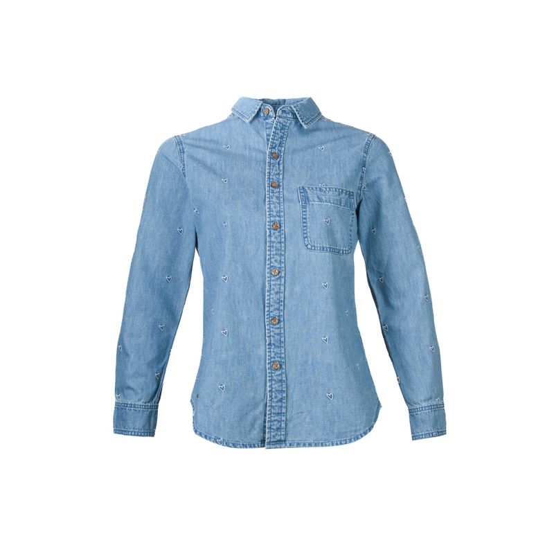 ROCKFORD - Blusa Algodón Orgánico Mujer Greta Azul ROCKFORD