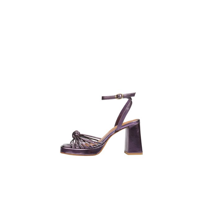 SCALPERS - Sanlias Tacón Metalizadas Nudo Metallic Burgundy