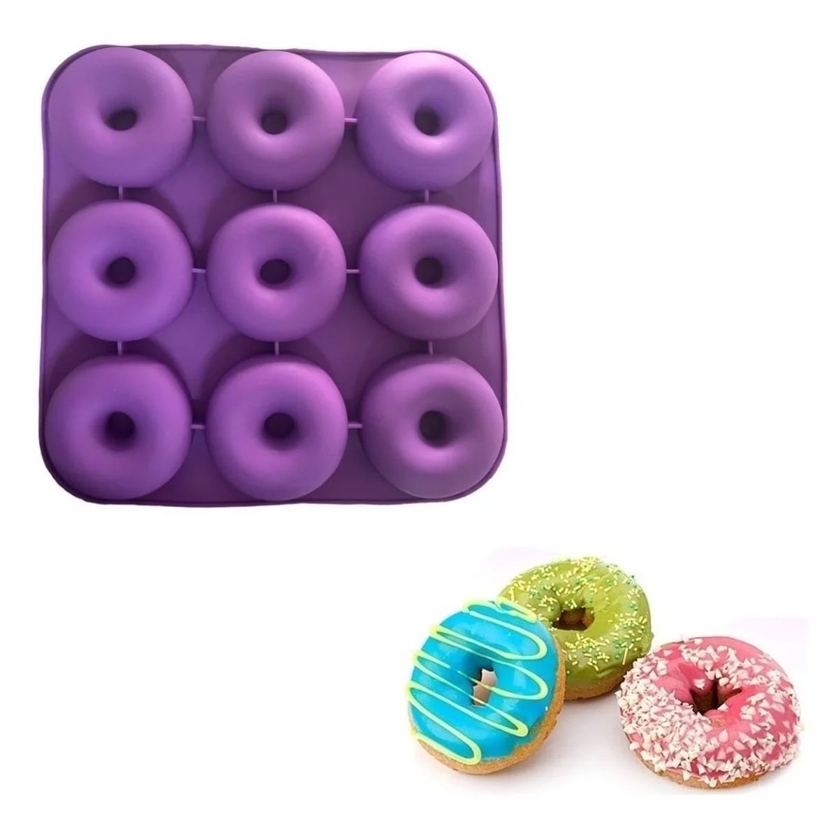 GENERICO - Moldes Silicona Donas Moldes De Silicona Donut Molde Dona Violeta