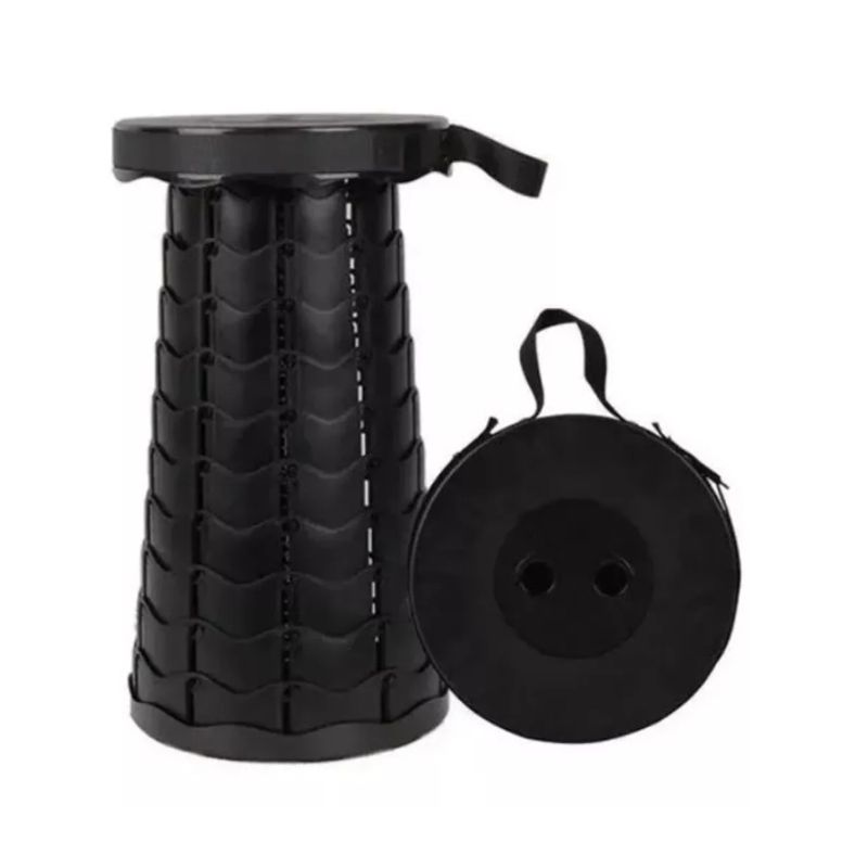 GENERICO - Asiento Plegable Retractil Portatil Para Exteriores Negro