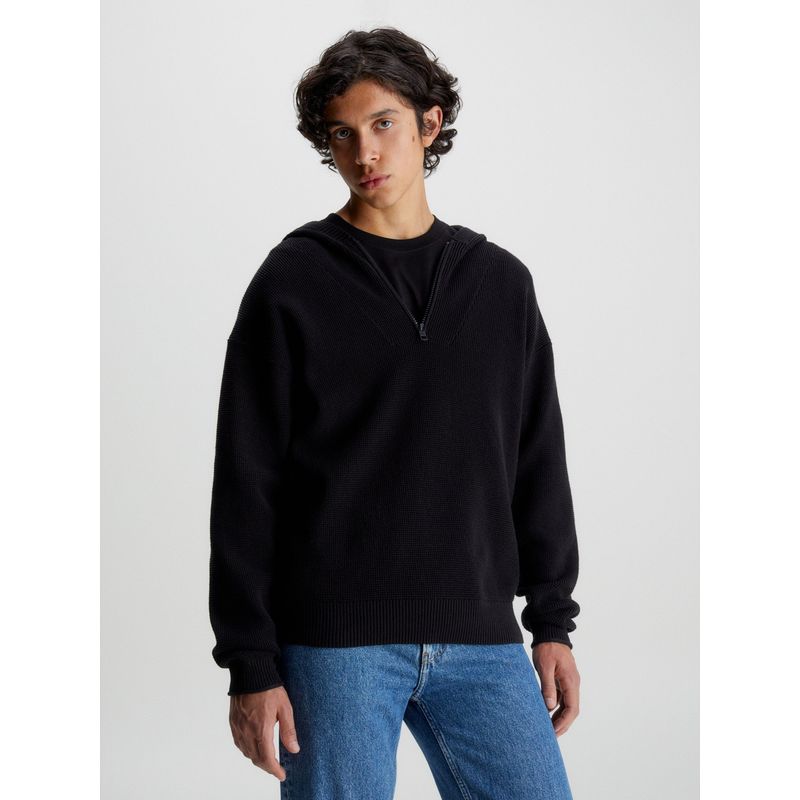 CALVIN KLEIN - Sweater Gorro Badger Negro Calvin Klein