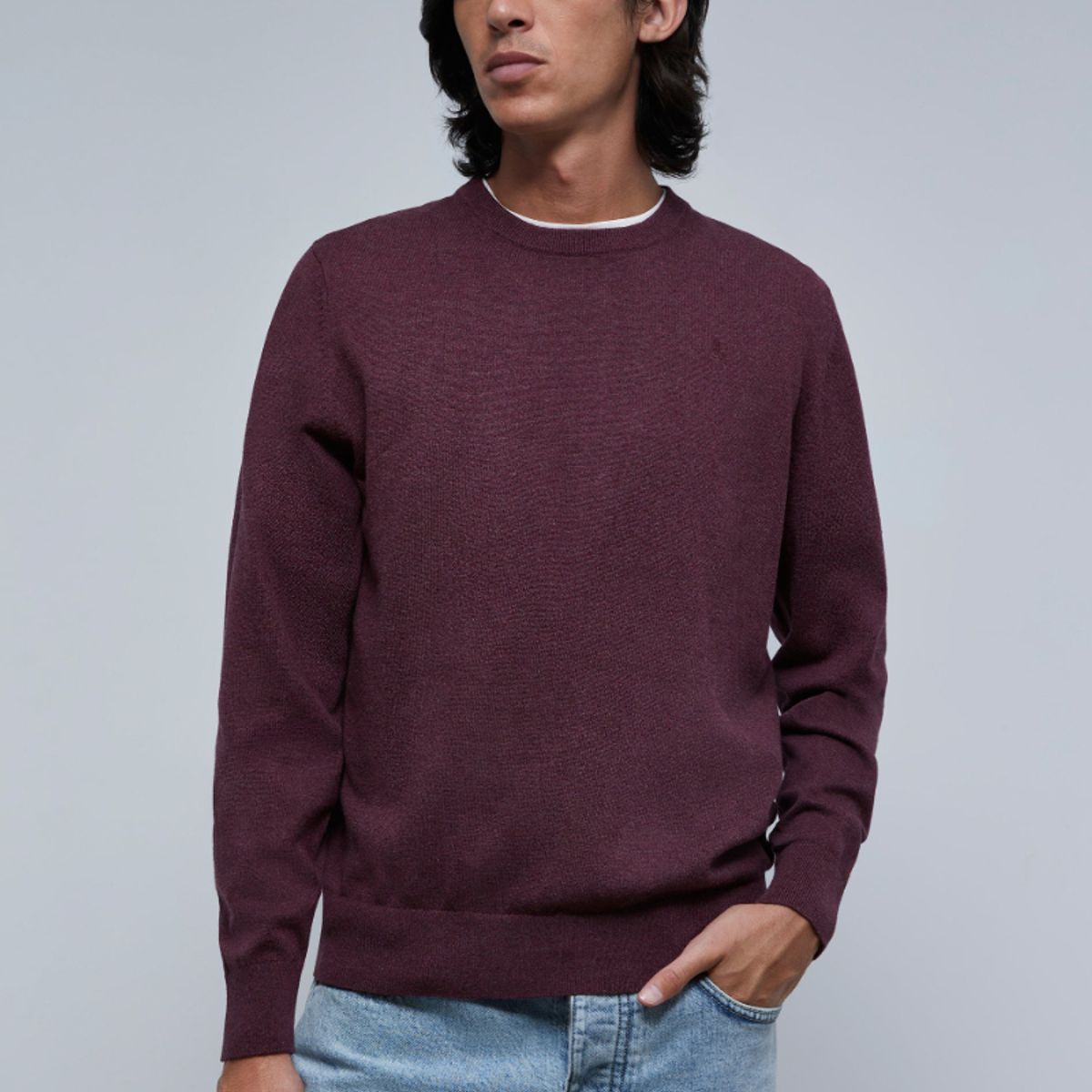 SCALPERS - Sweater Cuello Redondo Calavera Burgundy