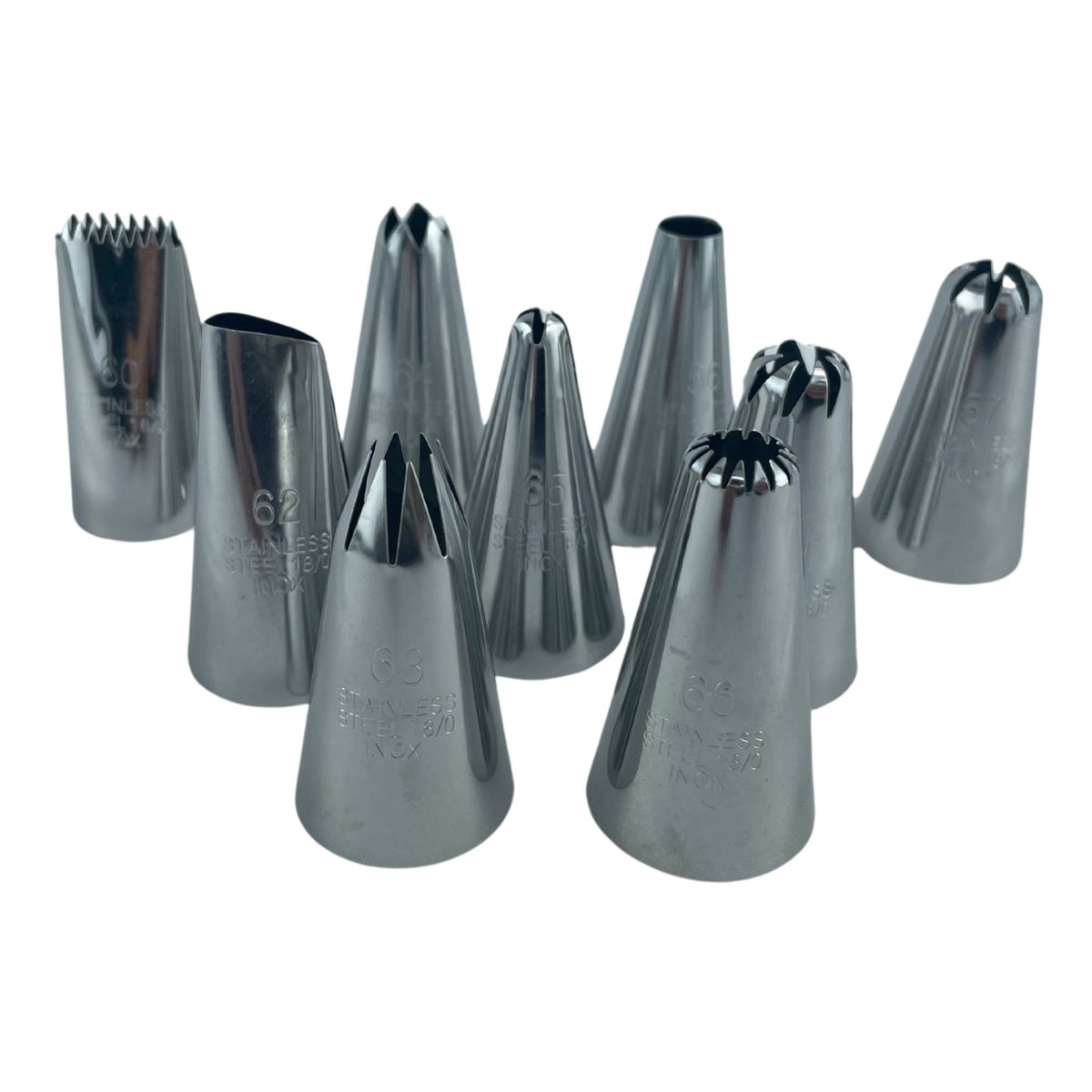 GENERICO - Set De 9 Boquillas Grandes N° 56,57,60,61,62,63,64,65,66.