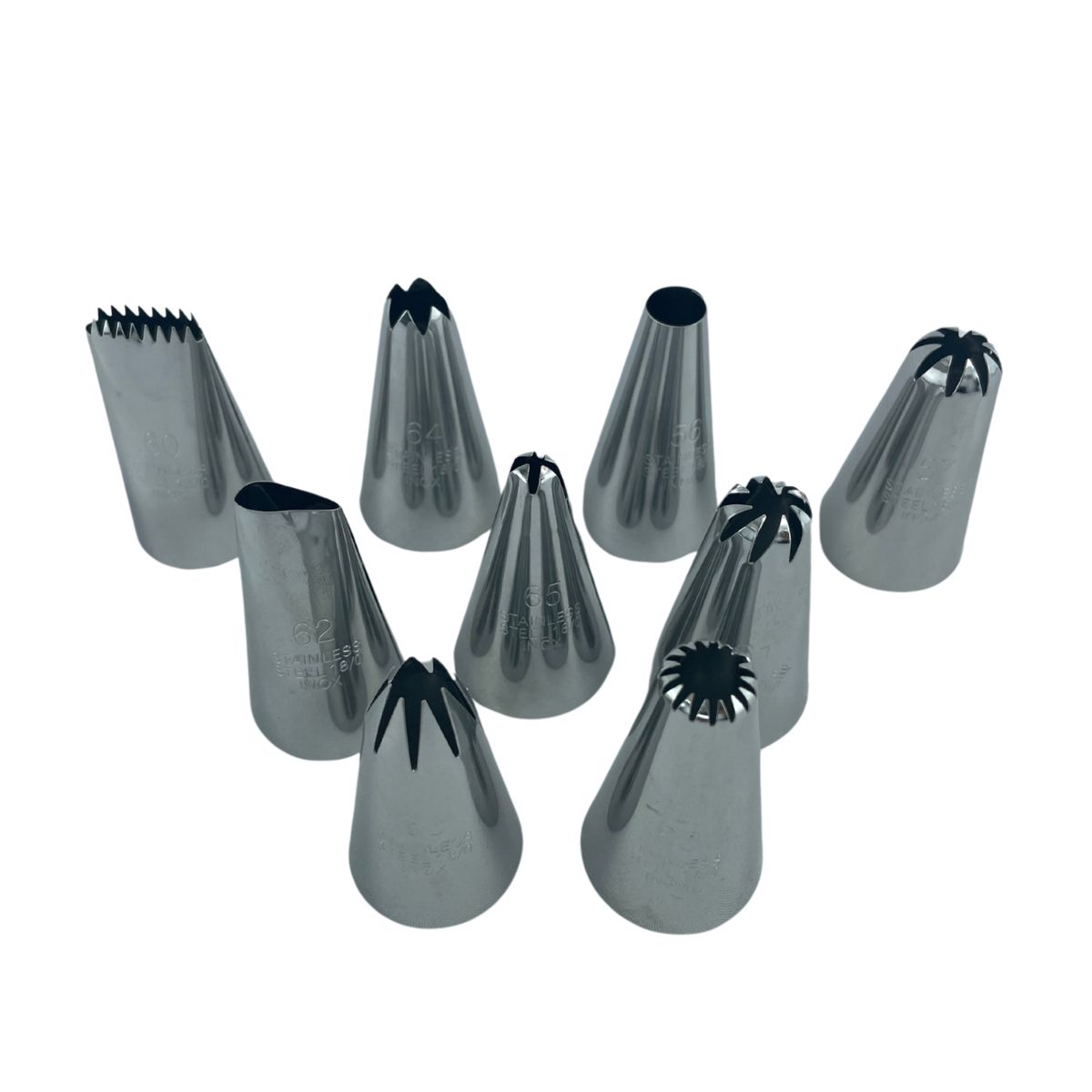 GENERICO - Set De 9 Boquillas Grandes N° 56,57,60,61,62,63,64,65,66.