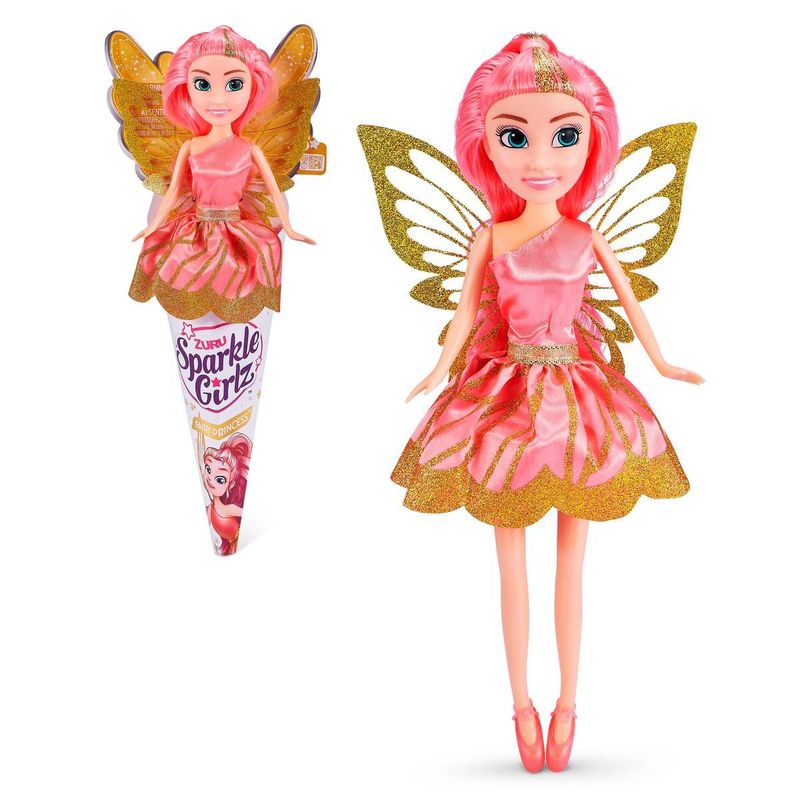 SPARKLE GIRLZ - Muñeca Hada De 27 Cms En Cono  Sparkle Girlz - Rosada